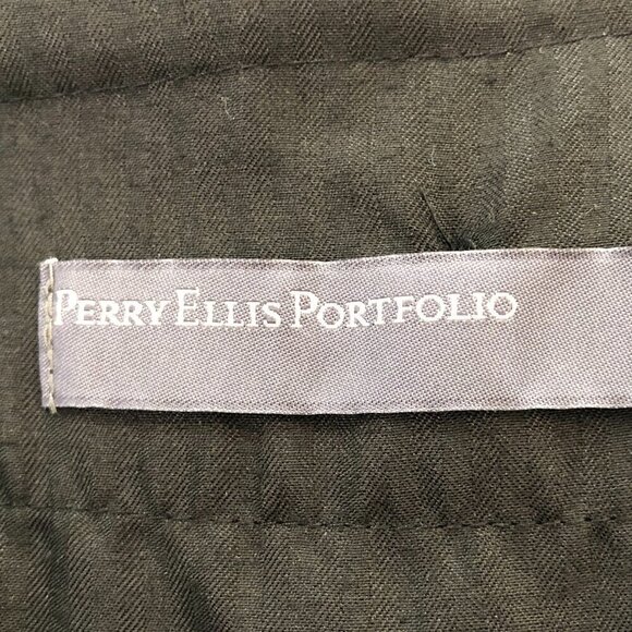 Perry Ellis Portfolio Black Pin Striped Dress Slacks Size 34 X 30 - Picture 6 of 7